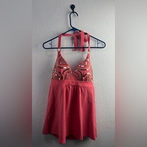 Bra Tops Pink halter neck tankini Size M NC0218